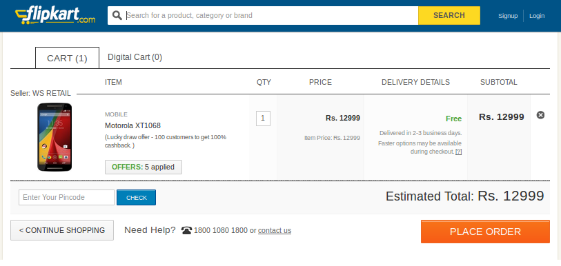 Moto G Second Generation Flipkart